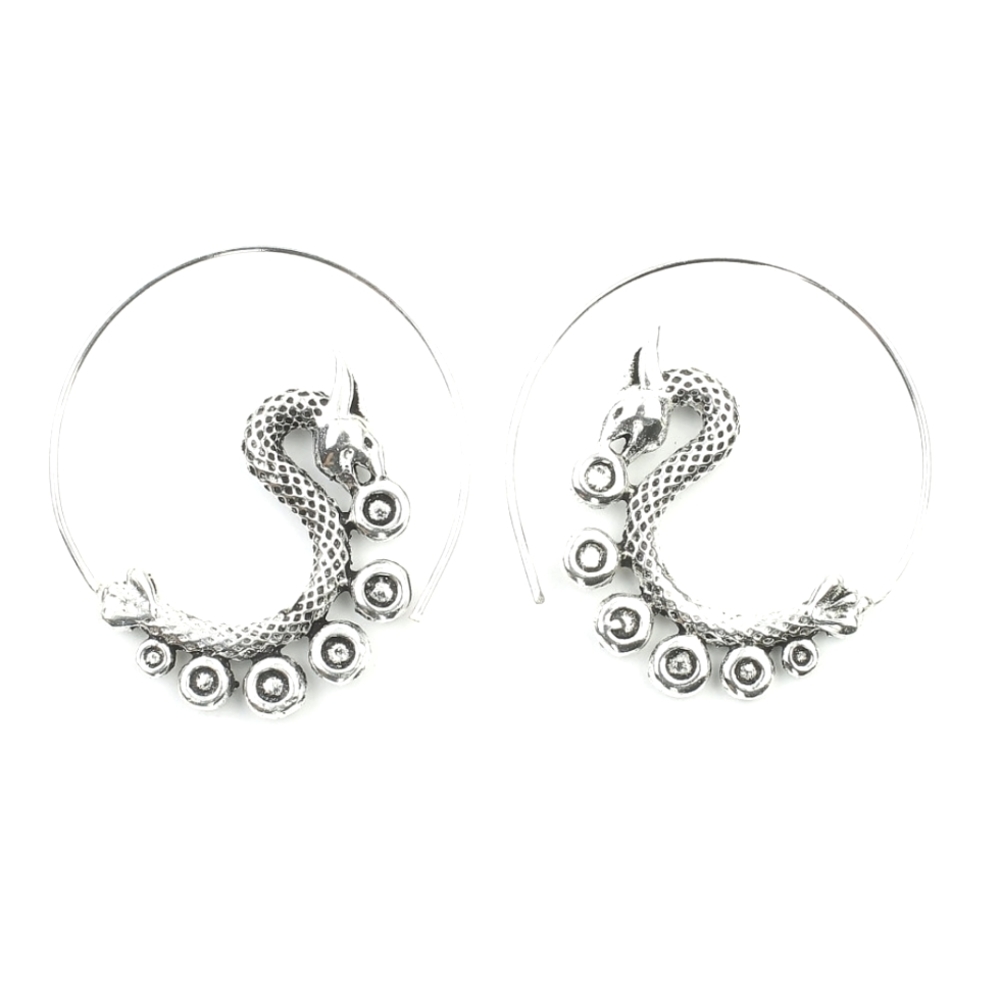 Gorgeous Dragon Hoop Threader Earrings